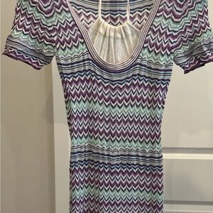 Missoni Purple and Green Zigzag Dress